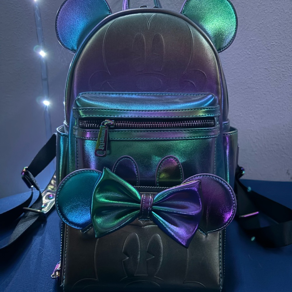 Loungefly Iridescent Minnie Mouse Backpack with Wallet